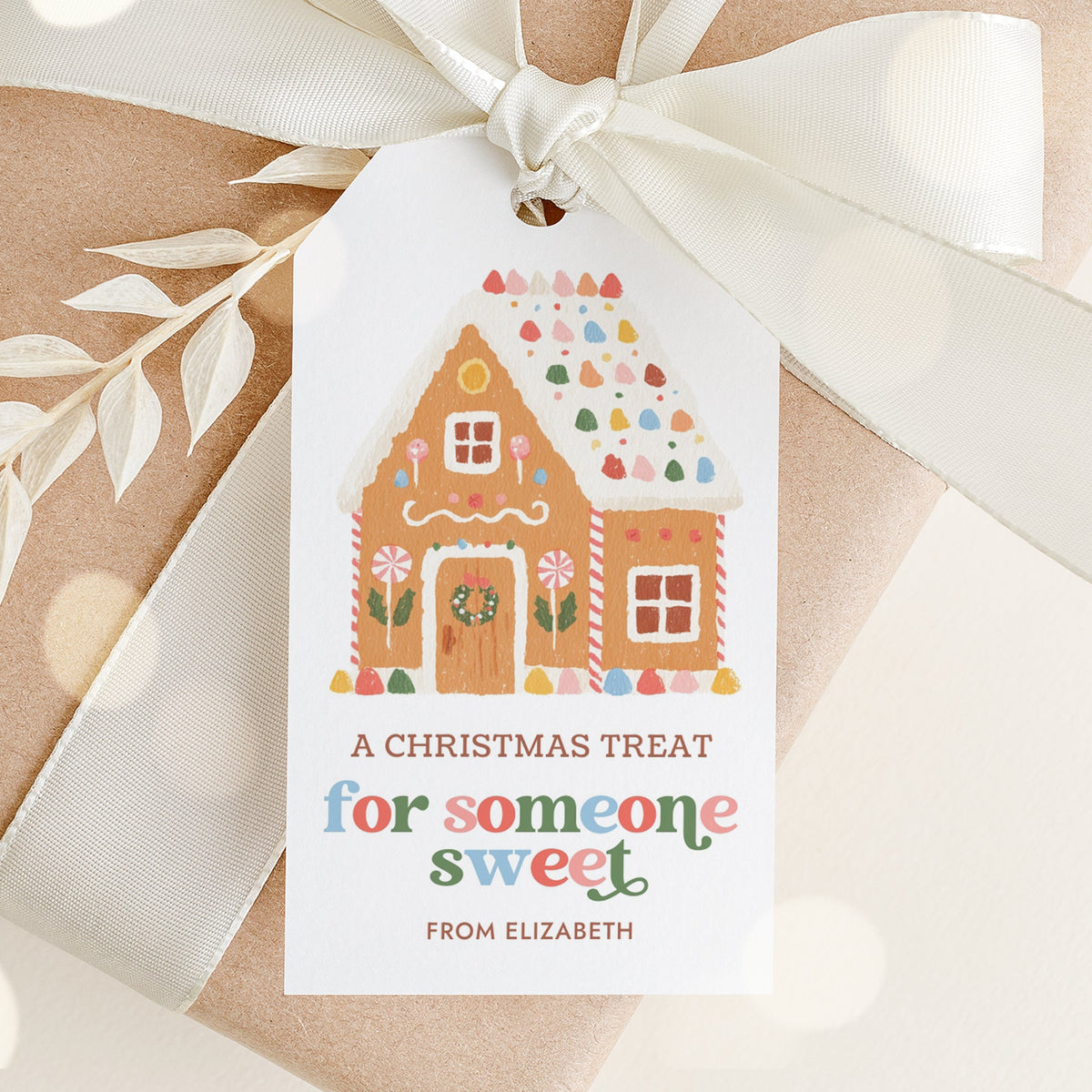Gingerbread House Holiday Tag Template