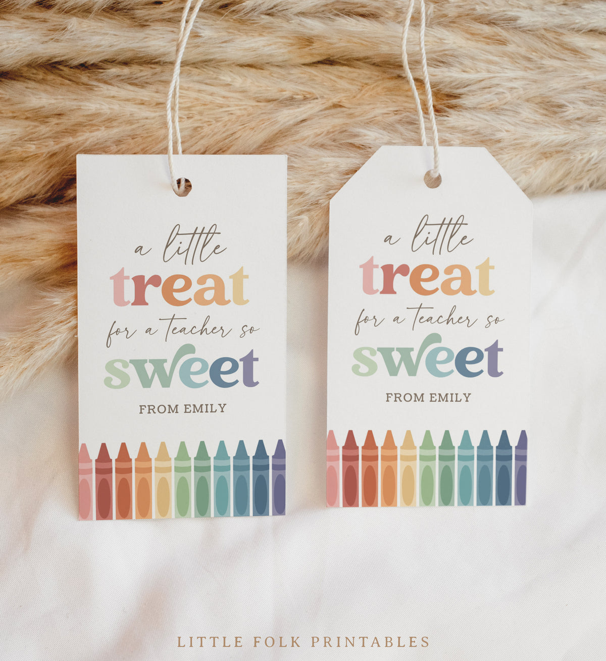 Little Treat Crayon Teacher Appreciation Tag Template