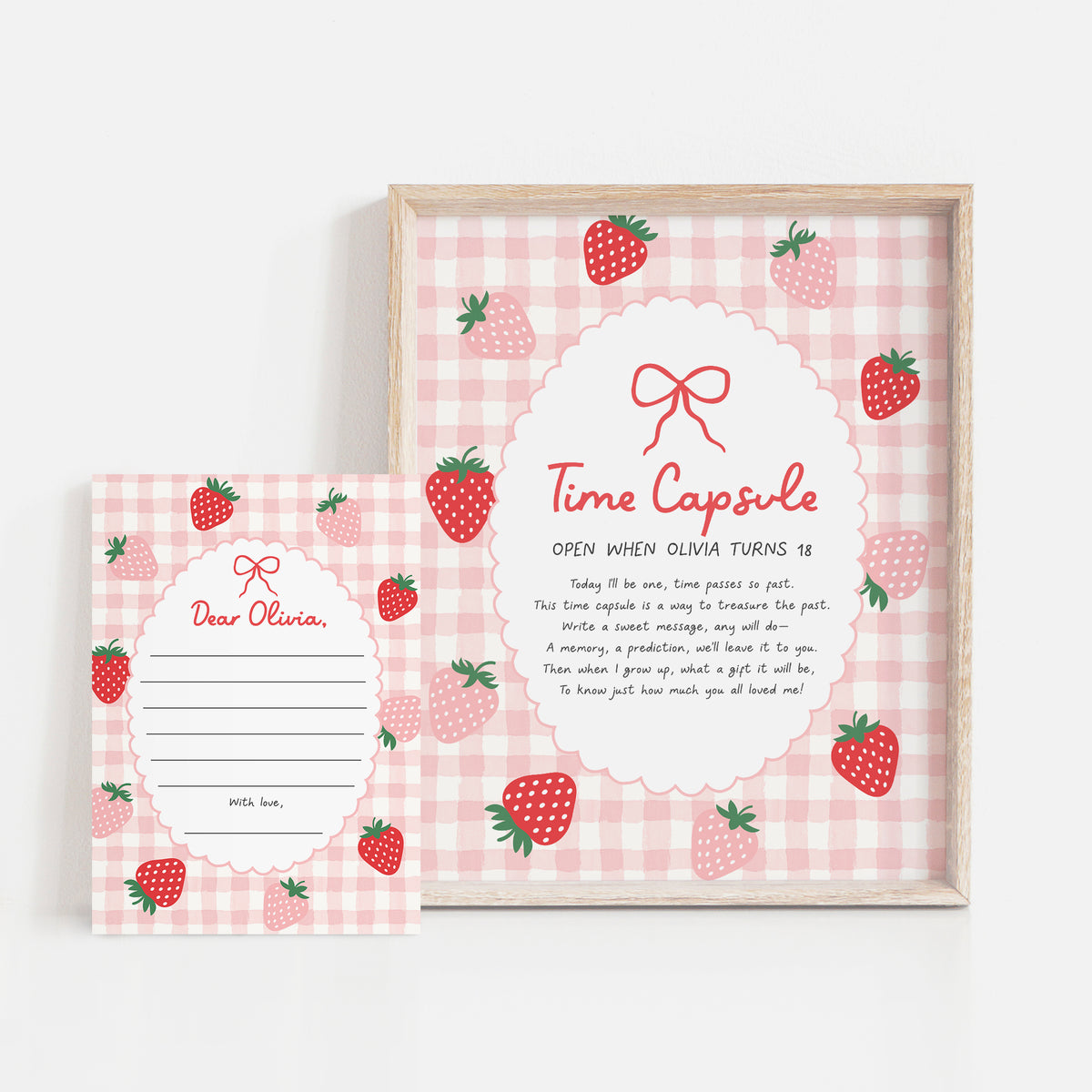Strawberry First Birthday Time Capsule