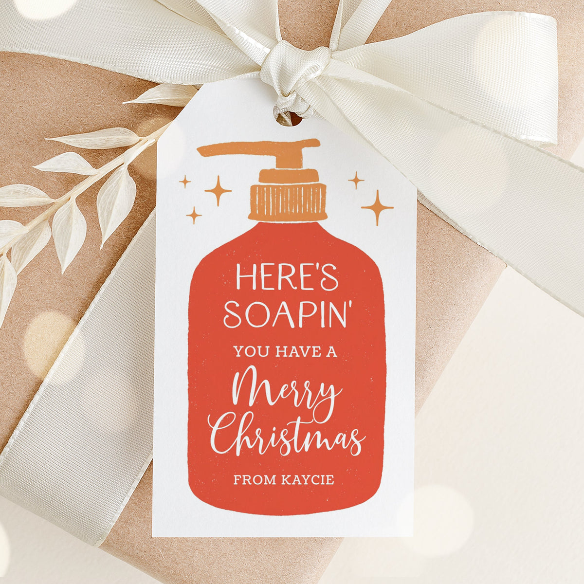Here's Soapin Holiday Tag Template