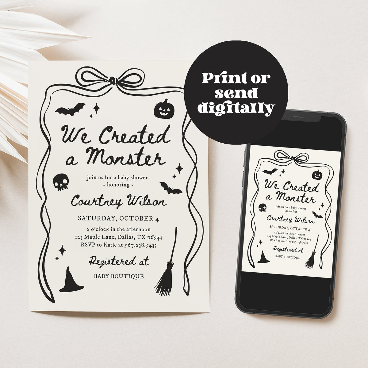 We Created a Monster Baby Shower Invitation