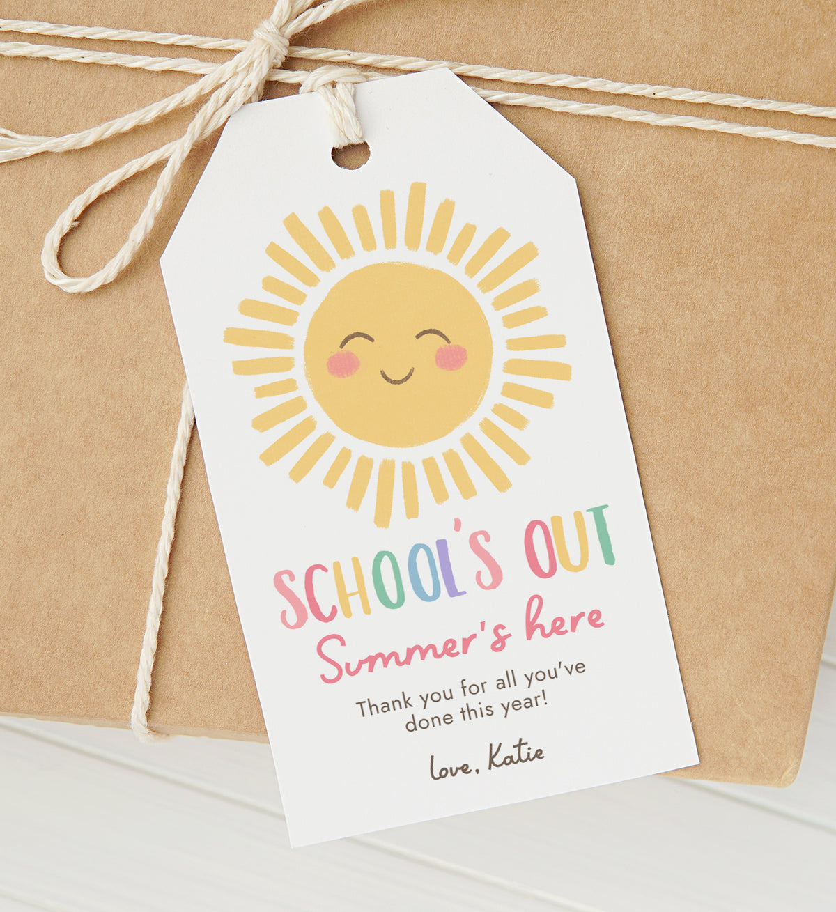 Happy Sun Teacher Appreciation Tag Template