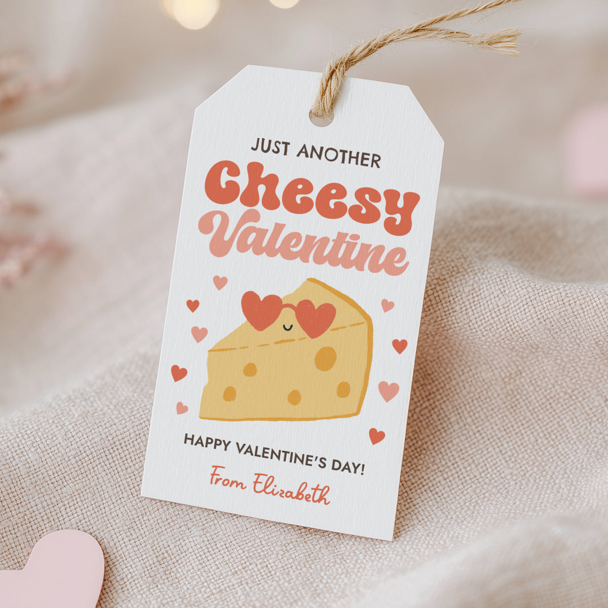 Cheese Valentine's Tag Template