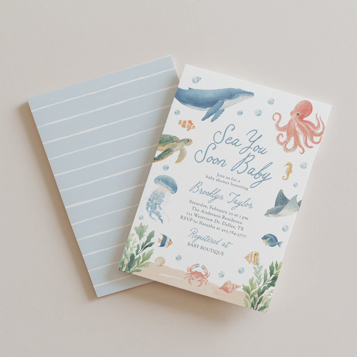 Sea You Soon Baby Shower Invitation