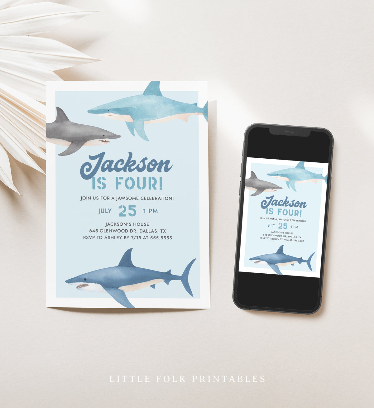Shark Birthday Invitation