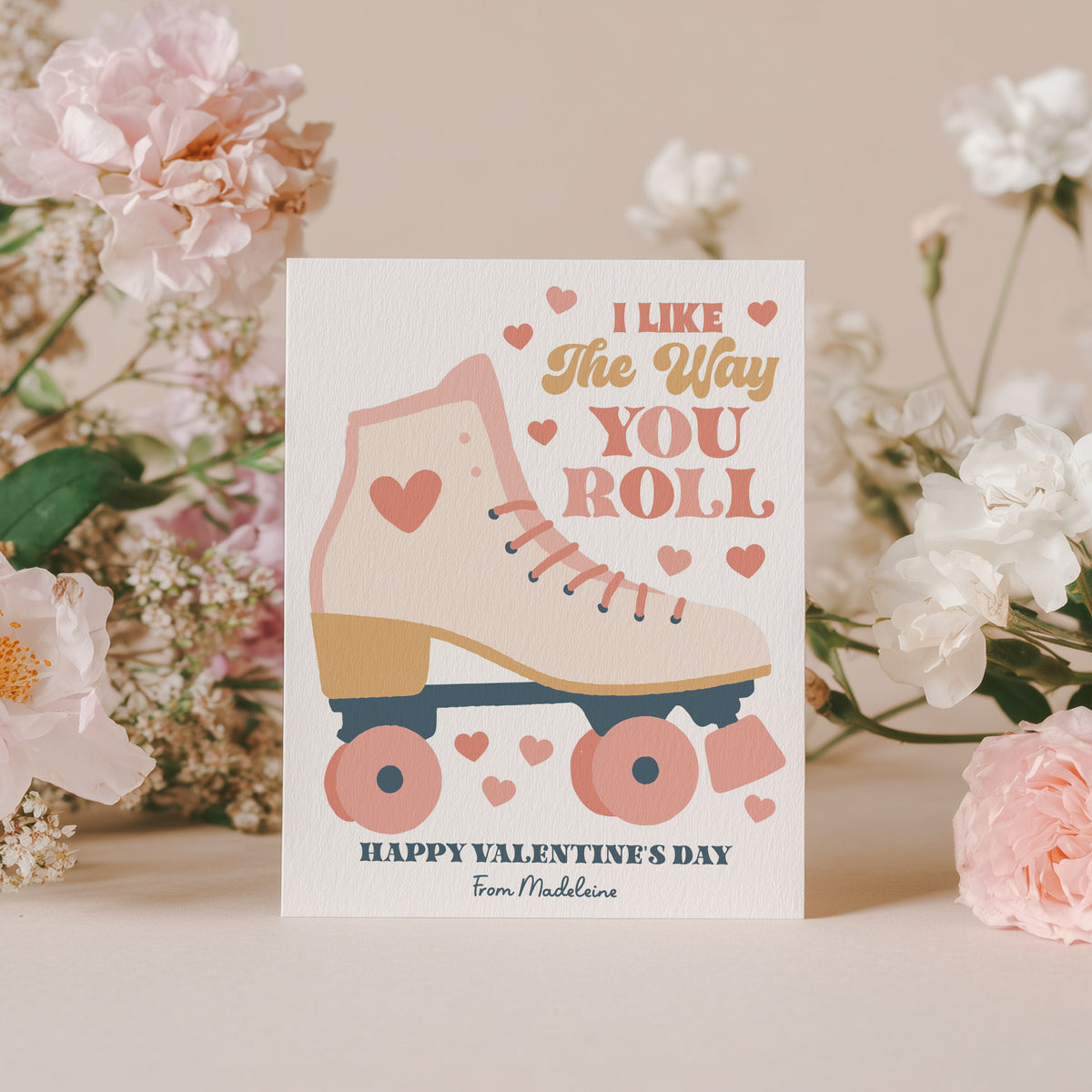 Roller Skate Valentine's Card Template