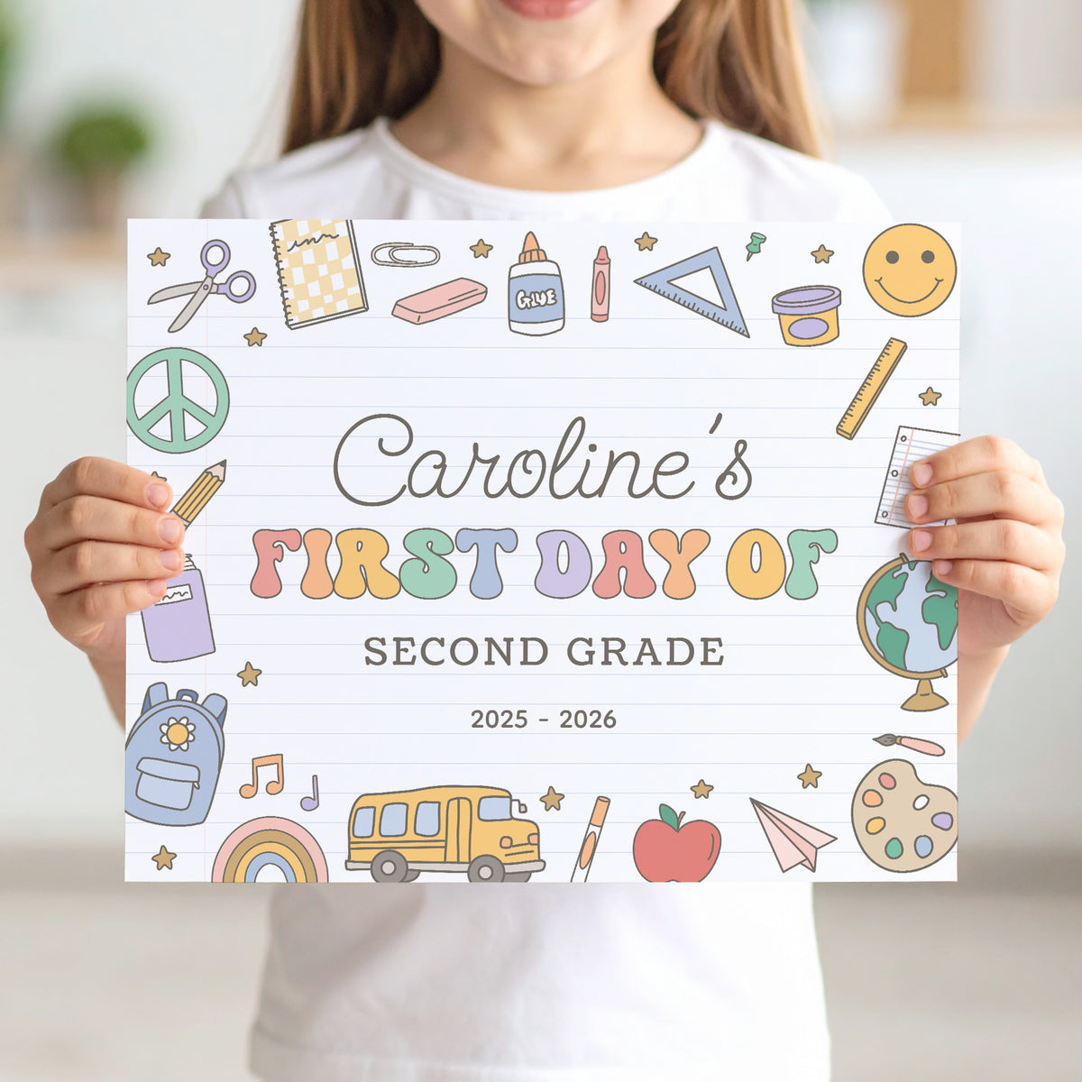 Back to School Sign Template (Retro)