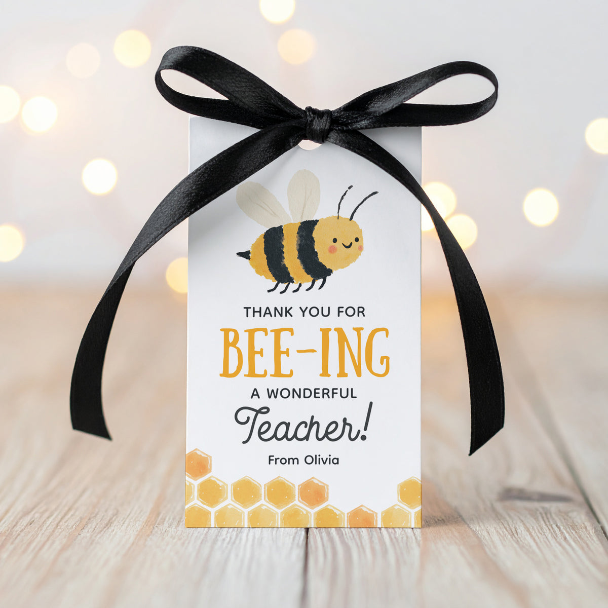 Bee Teacher Appreciation Tag Template