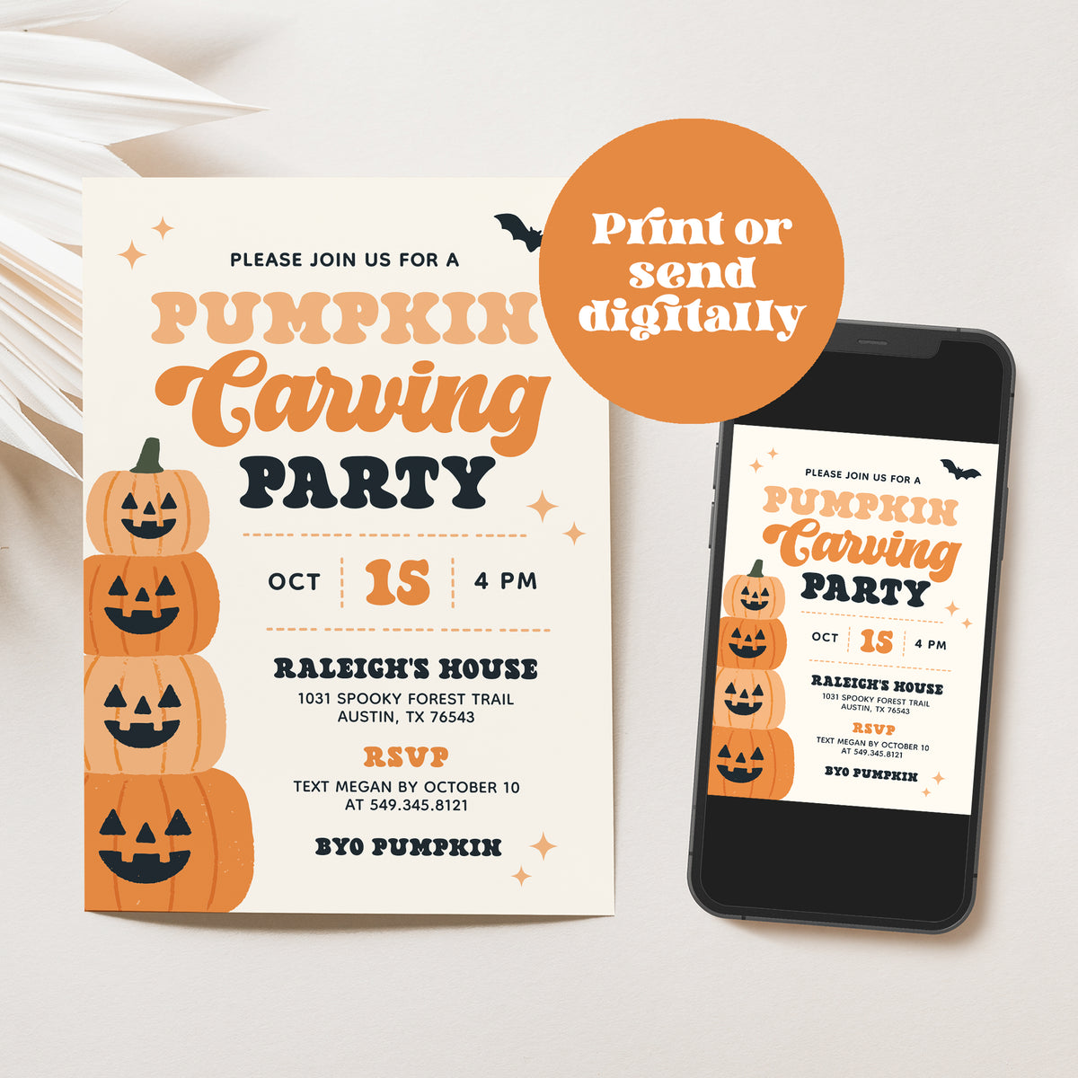 Halloween Pumpkin Carving Party Invitation