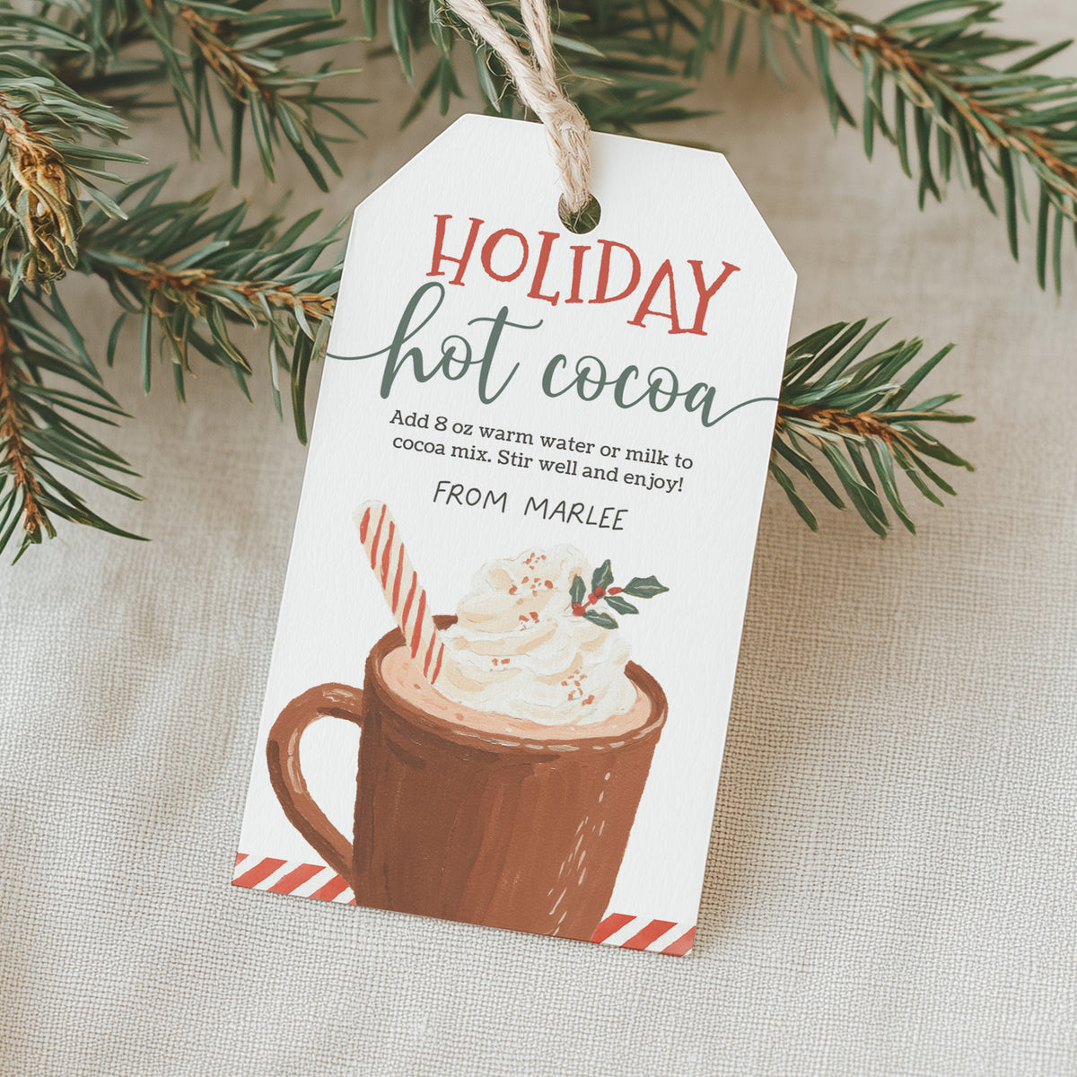 Hot Cocoa Holiday Tag Template
