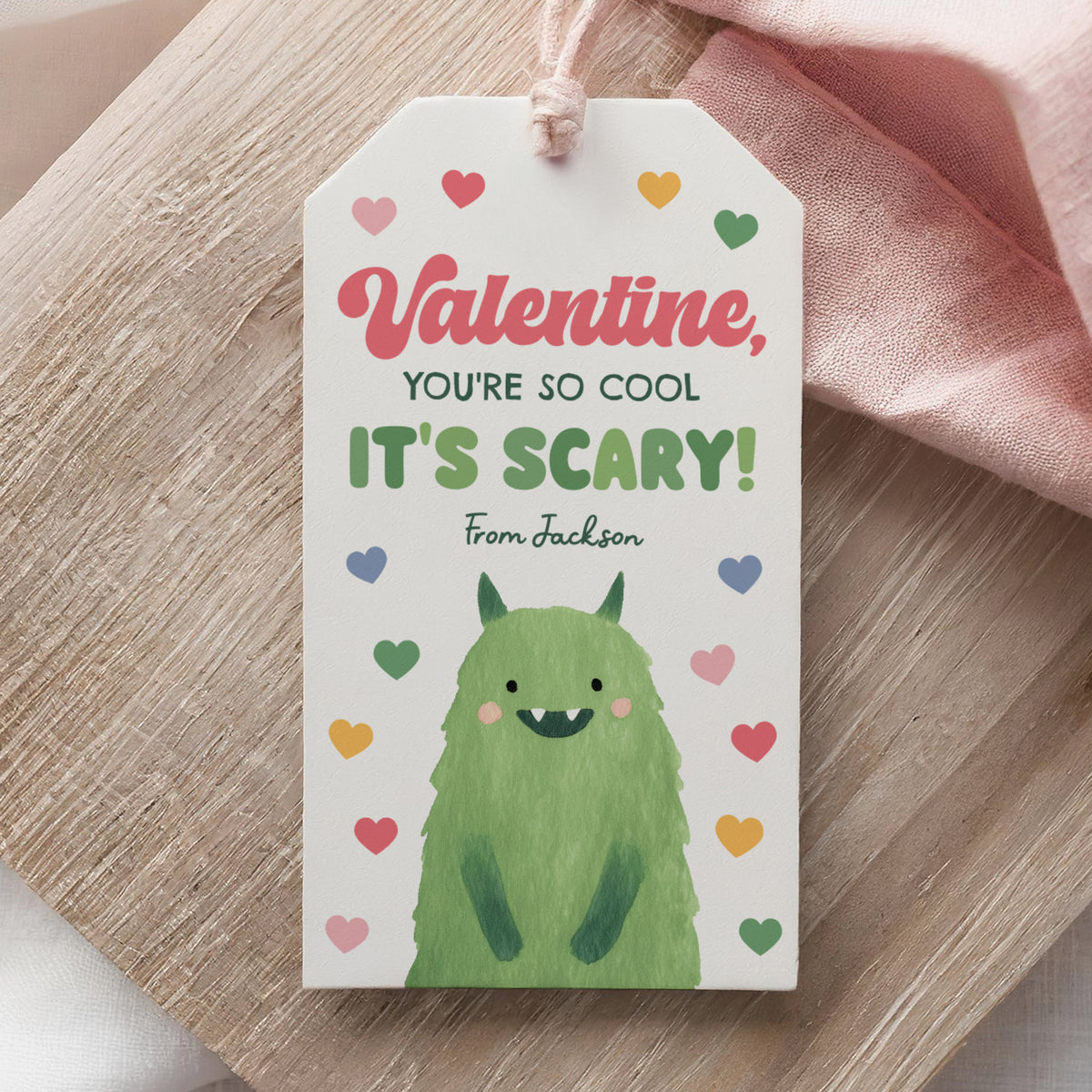 Monster Valentine's Tag Template