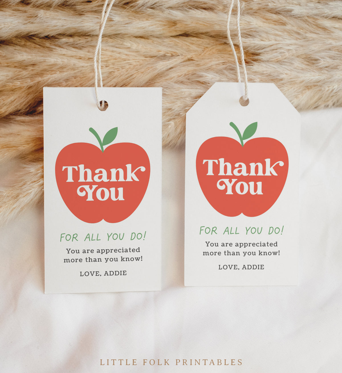 Thank You Apple Teacher Appreciation Tag Template
