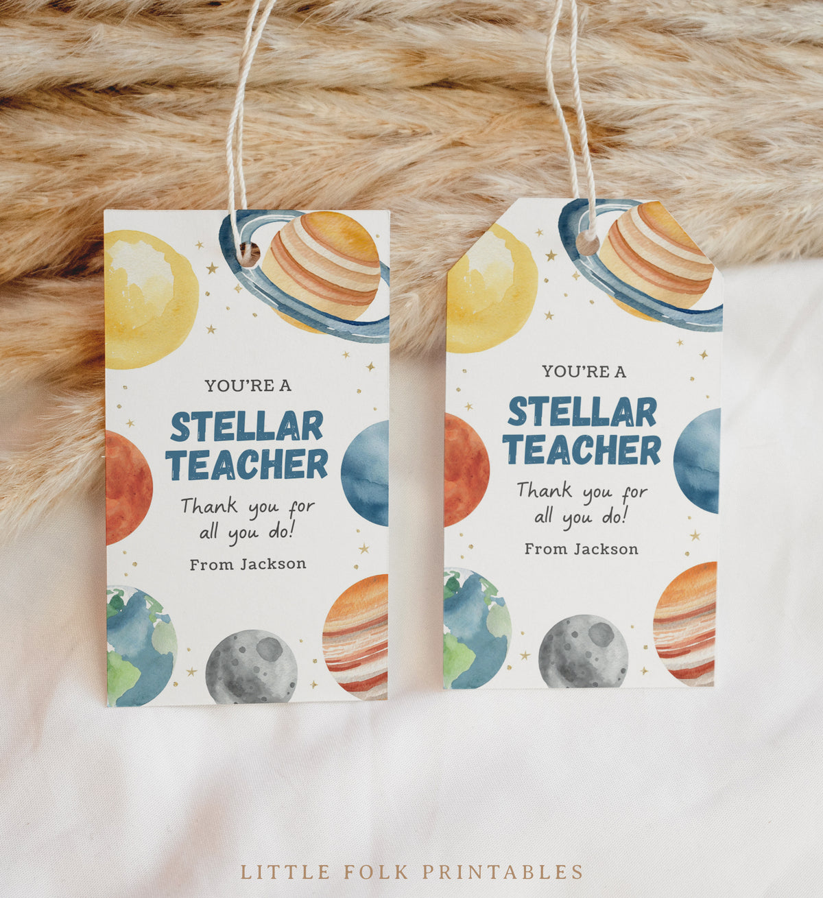 Outer Space Teacher Appreciation Tag Template