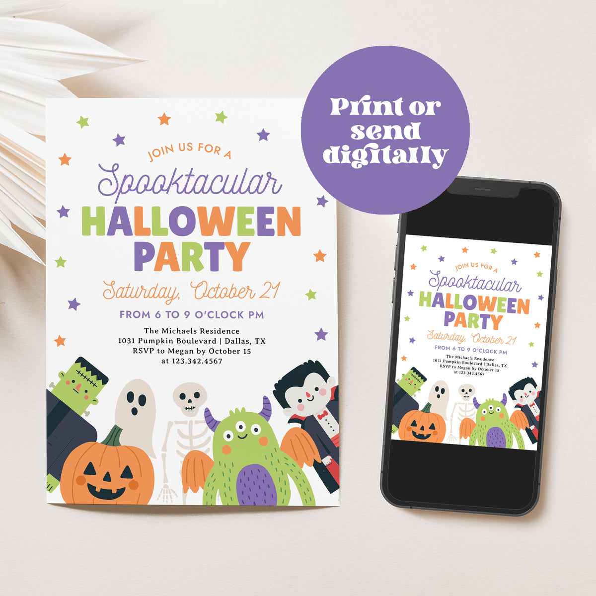 Monster Halloween Party Invitation
