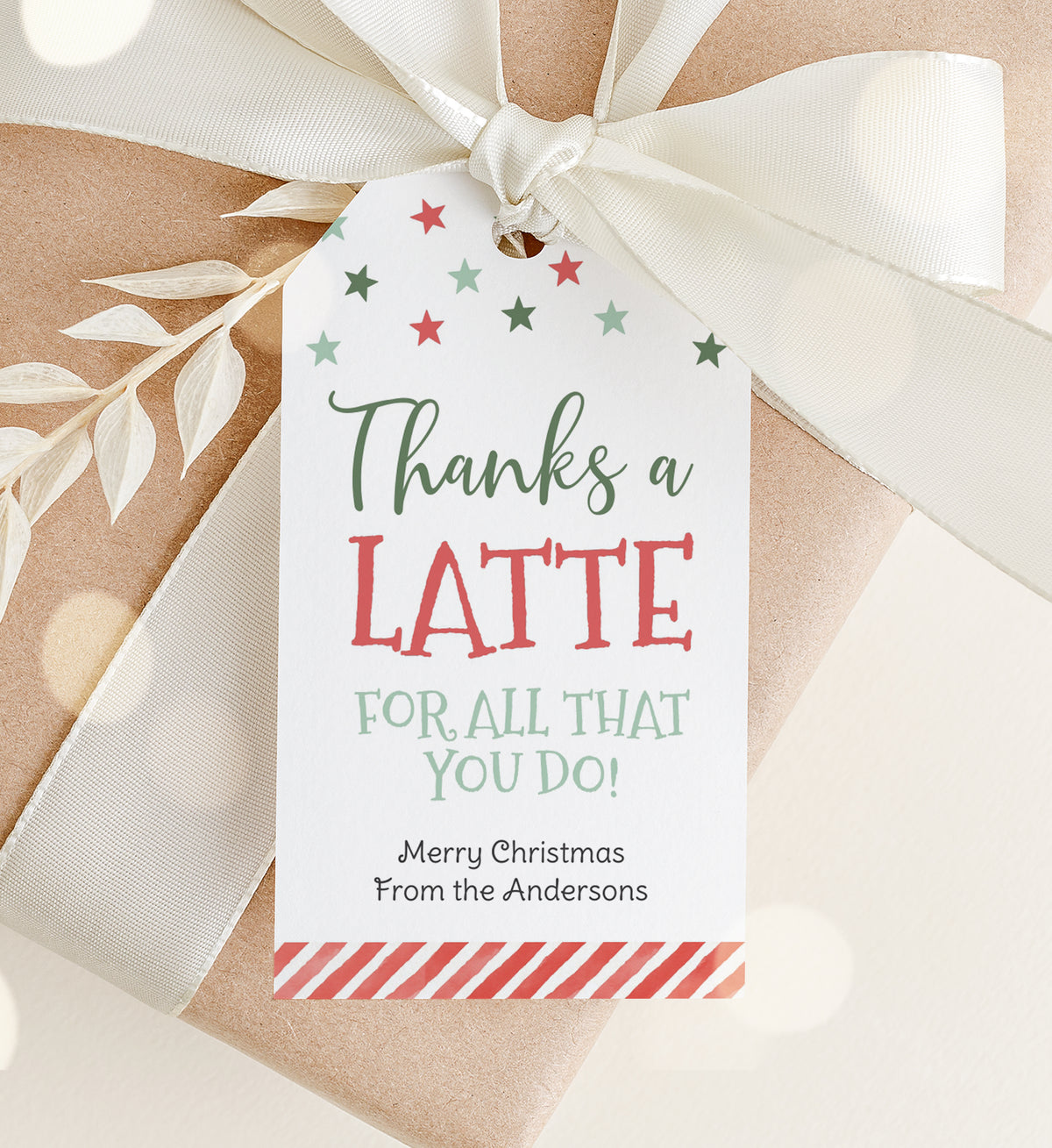 Thanks a Latte Holiday Tag Template