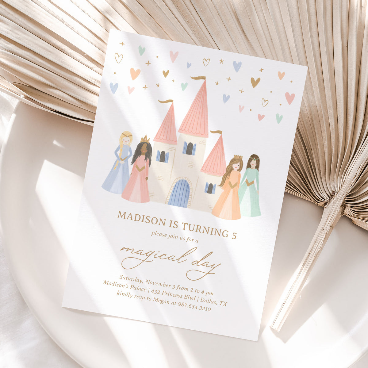 Pastel Princess Birthday Invitation