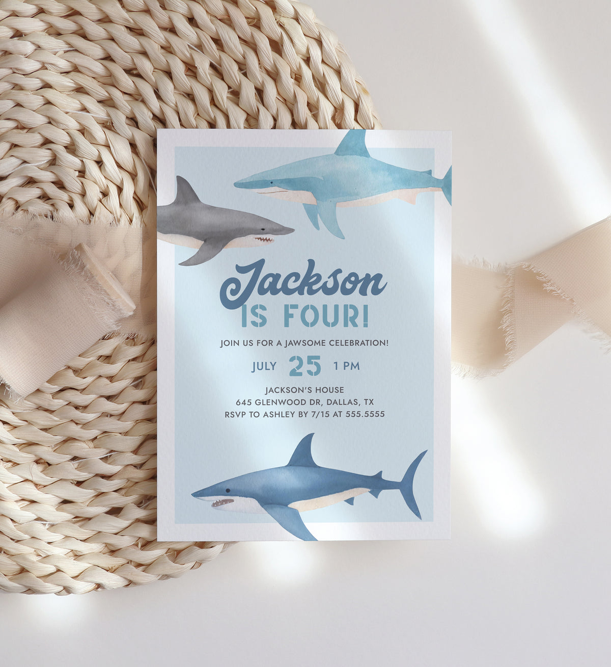 Shark Birthday Invitation