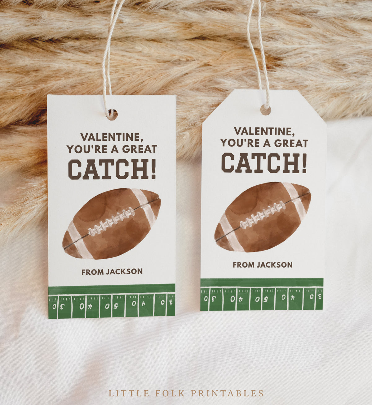 Football Valentine's Tag Template