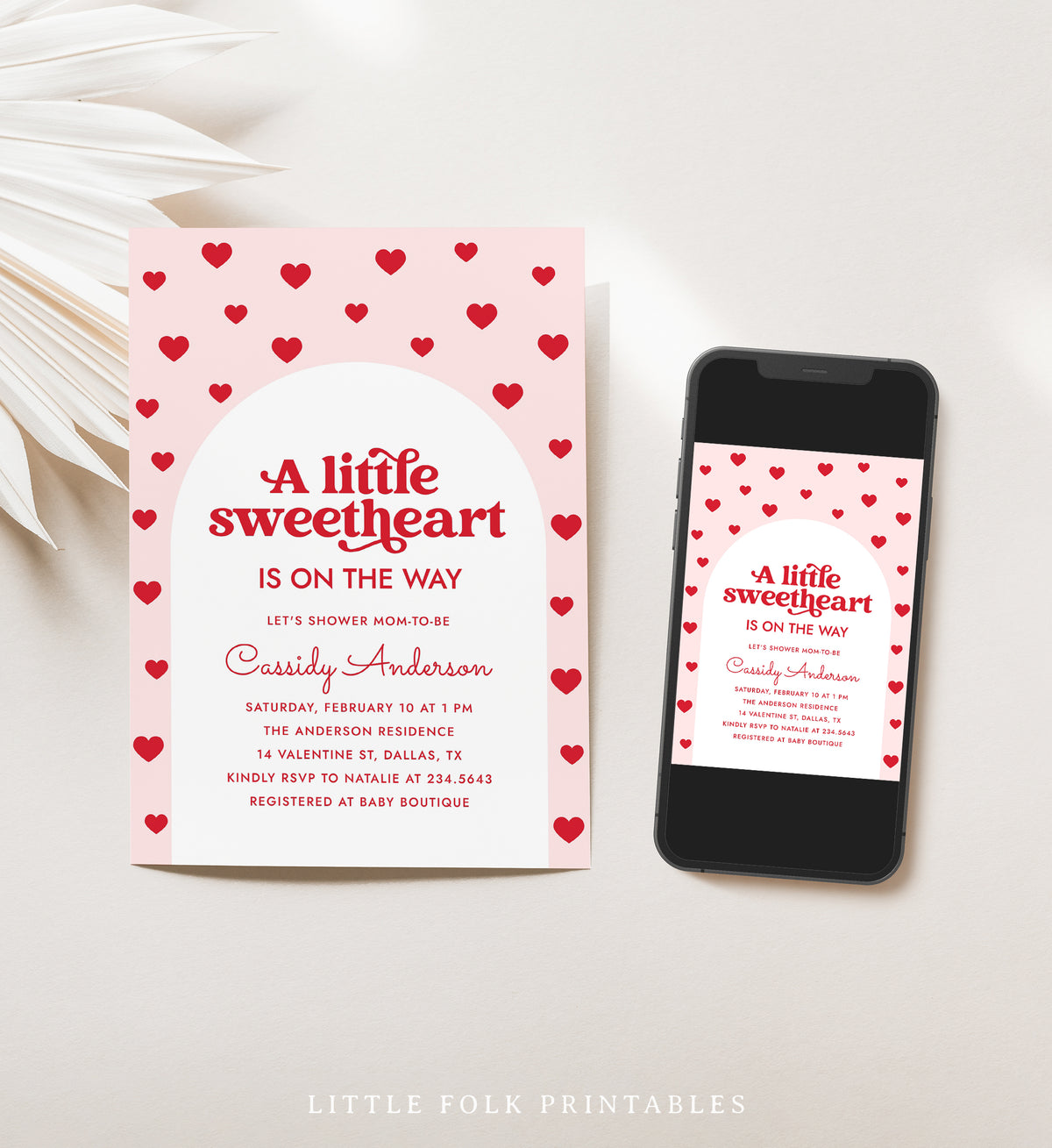 Little Sweetheart Arch Baby Shower Invitation