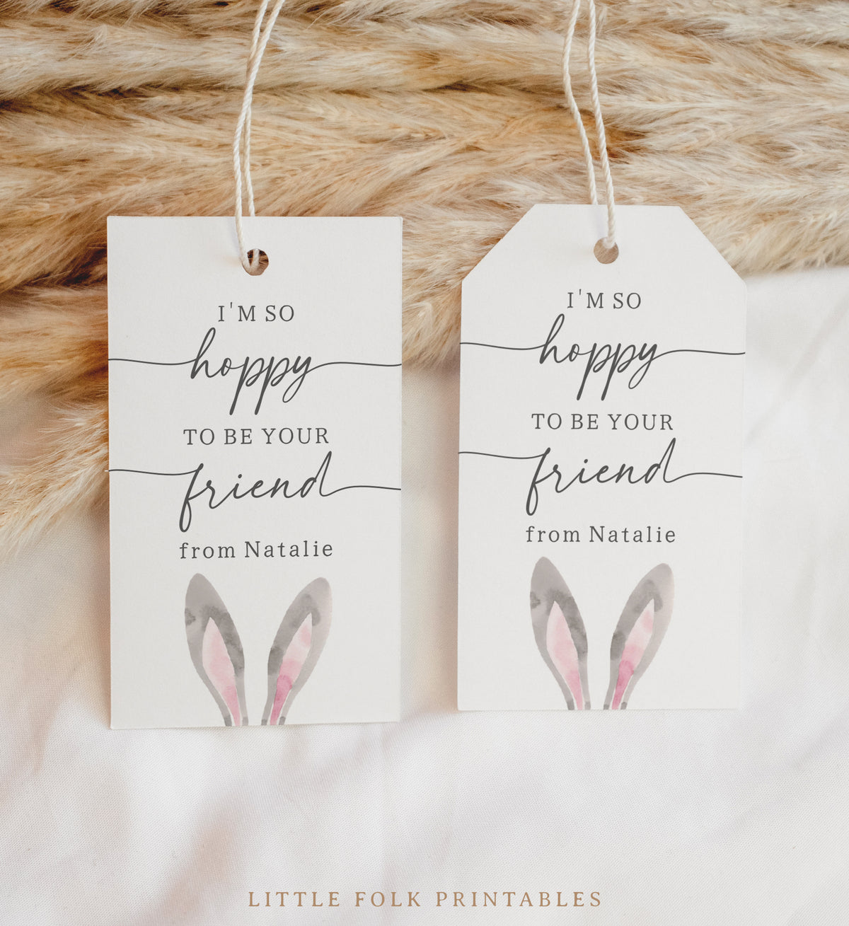 Hoppy to be Your Friend Bunny Ears Tag Template