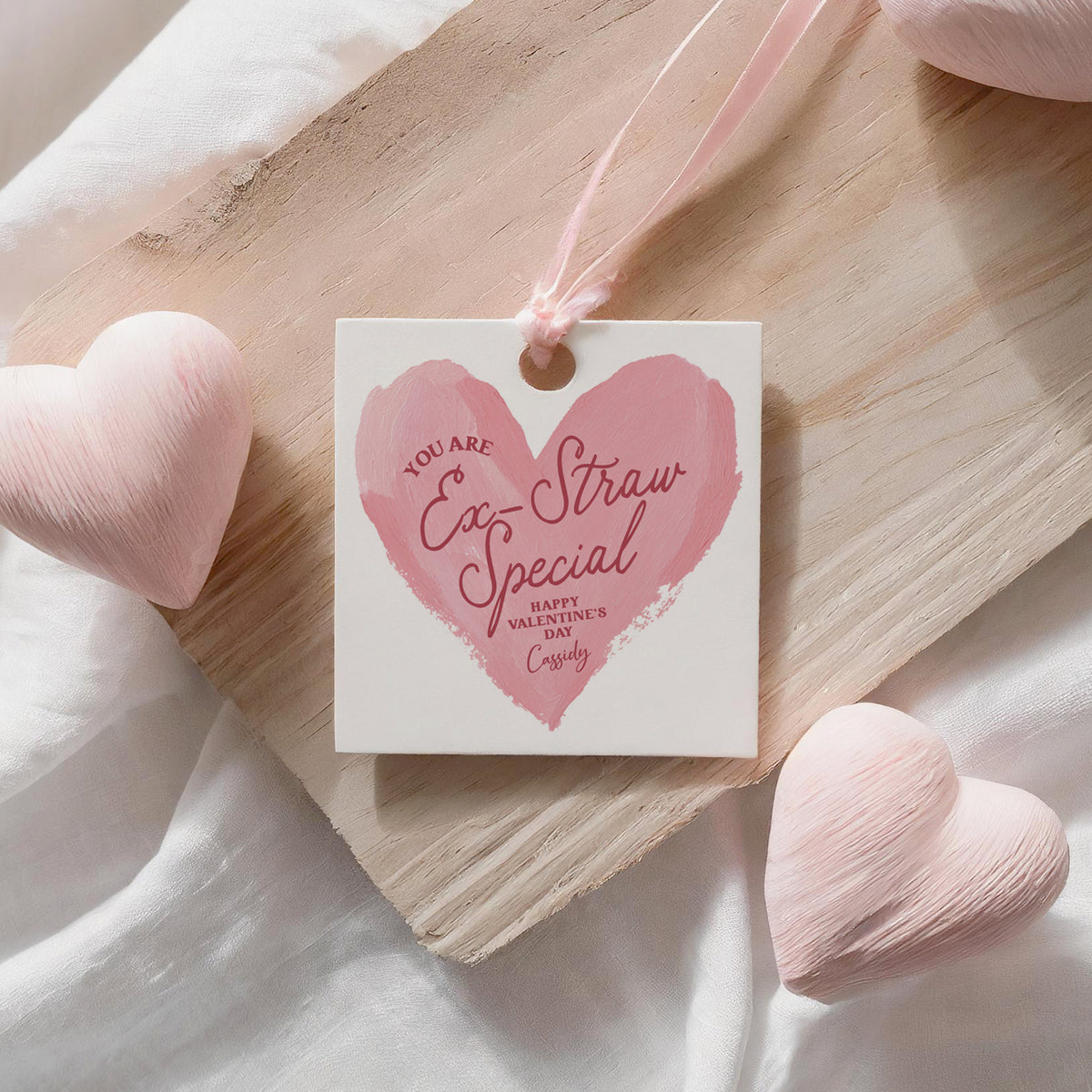 Ex-Straw Special Heart Valentine's Card Template