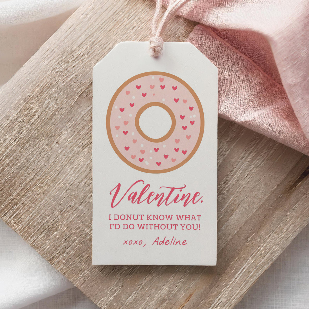 Donut Valentine's Tag Template