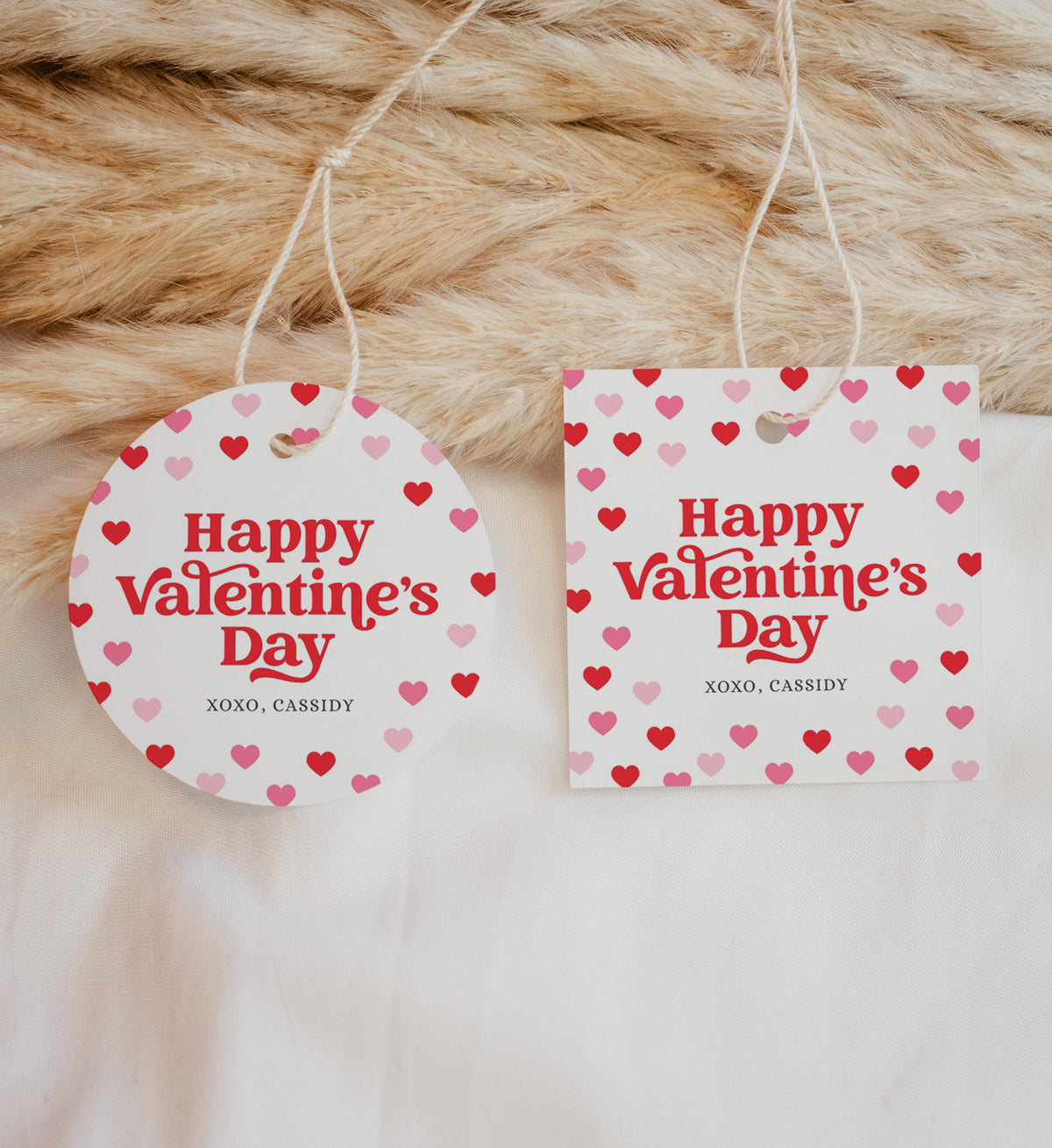Hearts Valentine's Tag Template