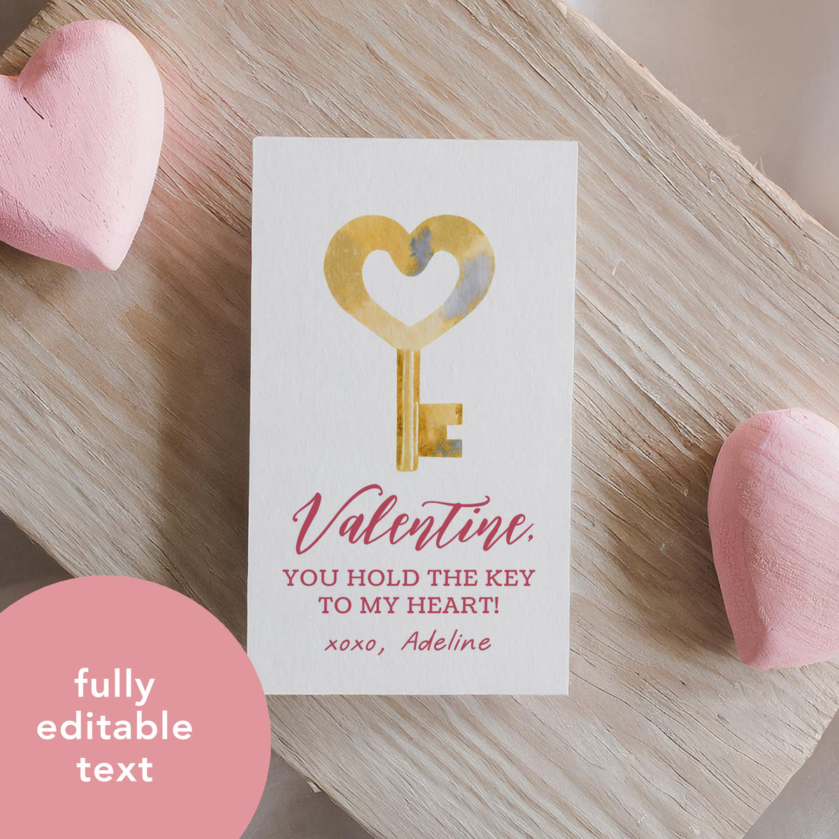 Key Valentine's Tag Template