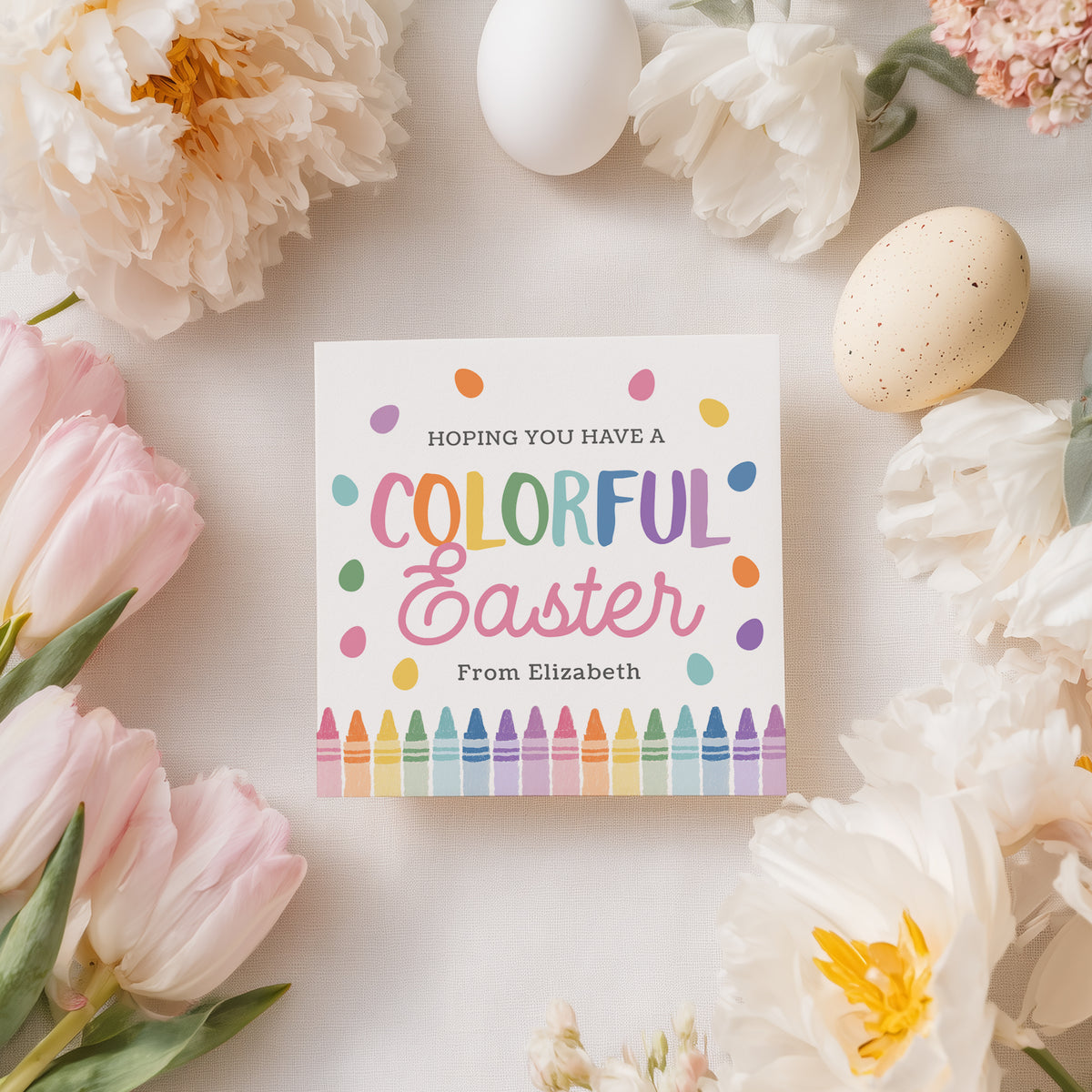 Crayon Easter Tag