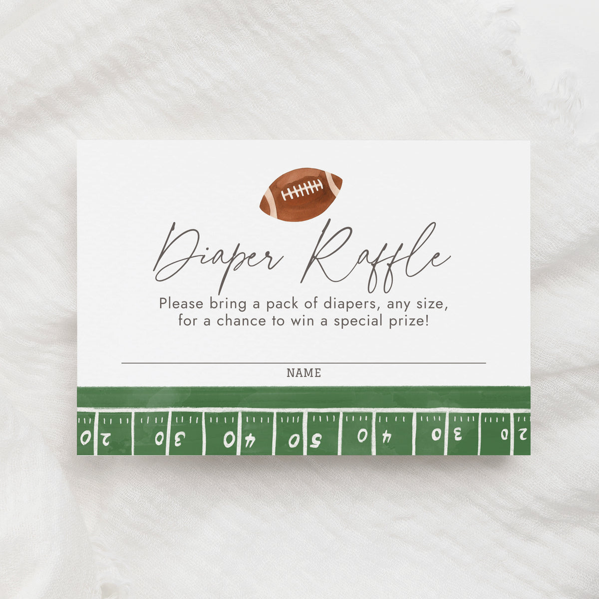Football Diaper Raffle Ticket Template
