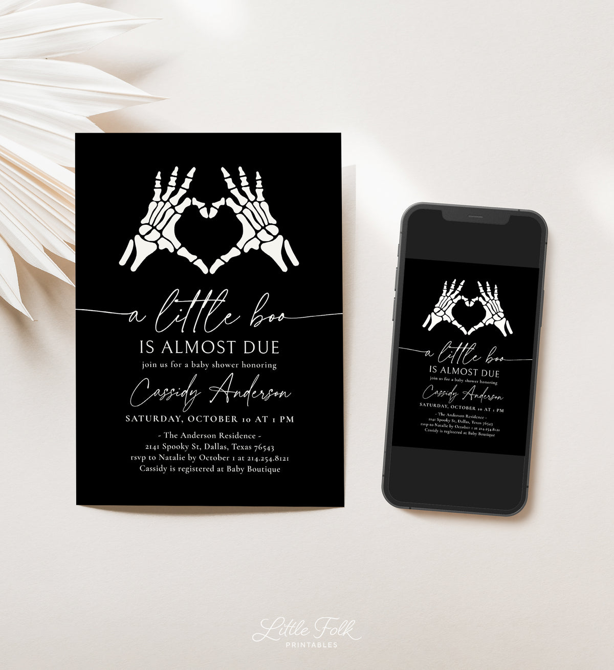 Skeleton Baby Shower Invitation Template