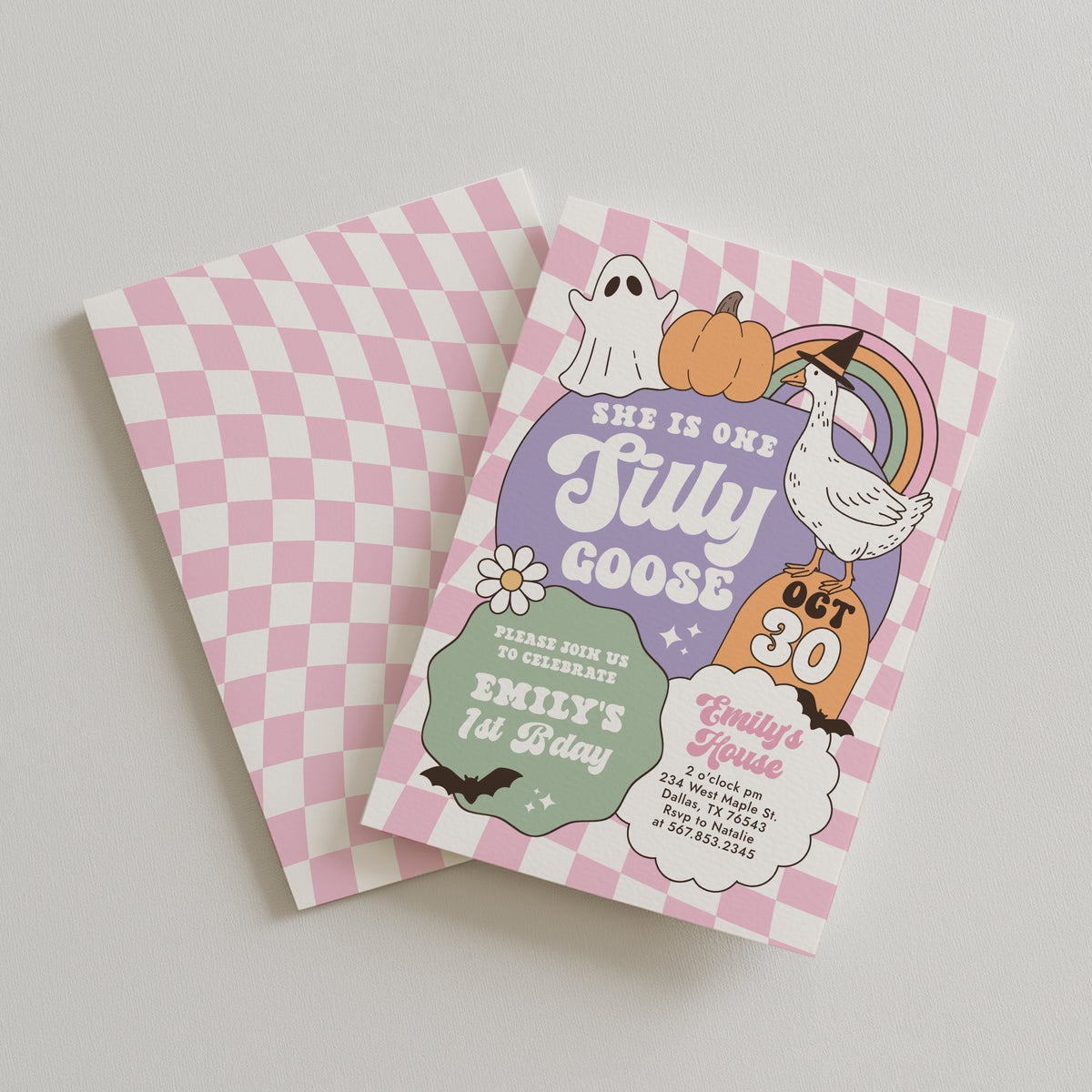 One Silly Goose Halloween Birthday Invitation