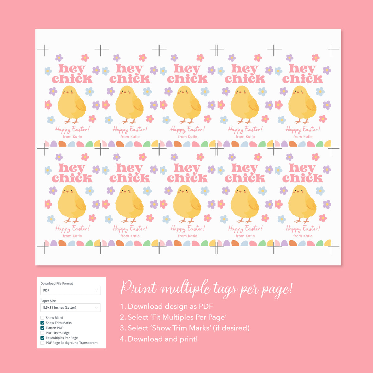 Hey Chick Easter Tag