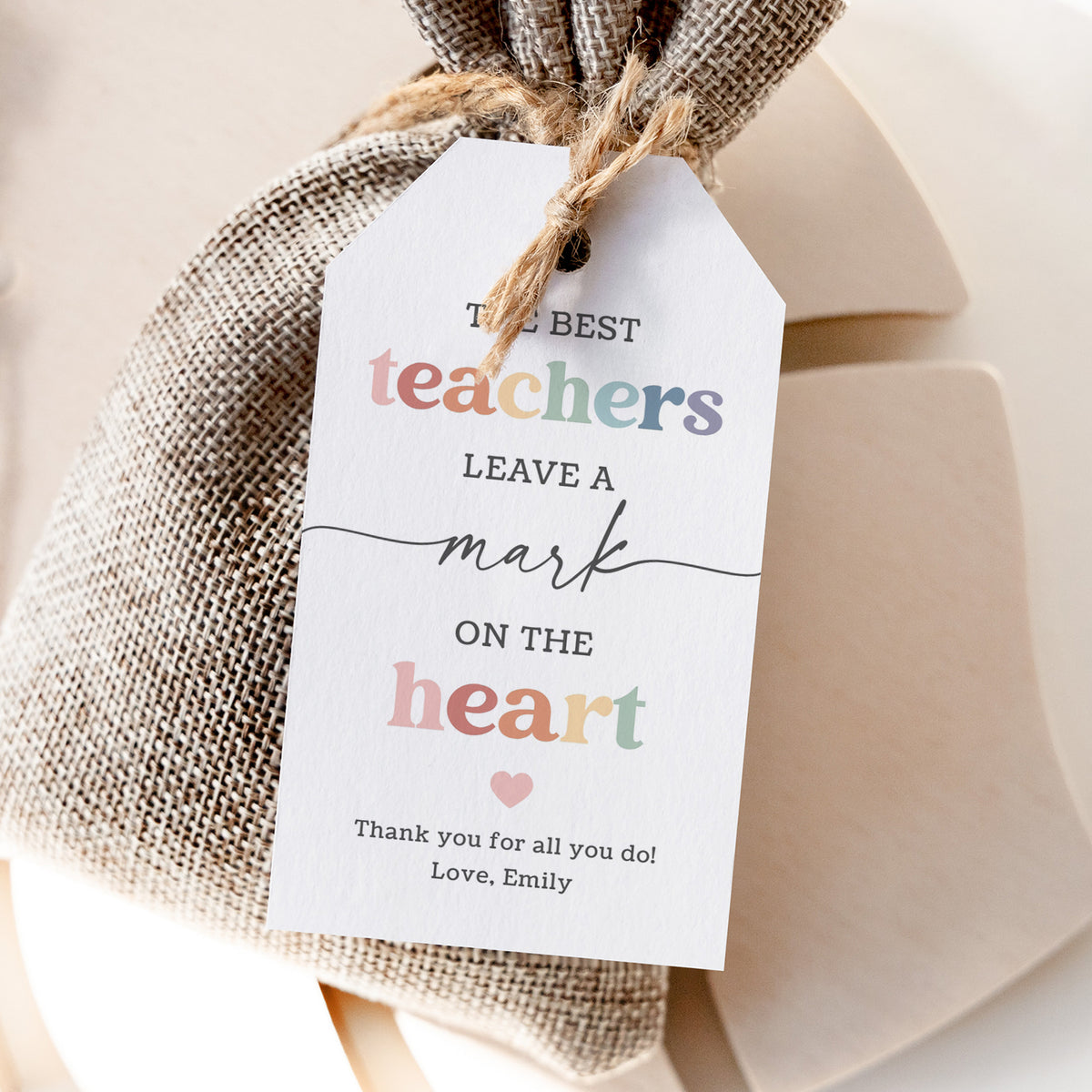 Mark on the Heart Teacher Appreciation Tag Template