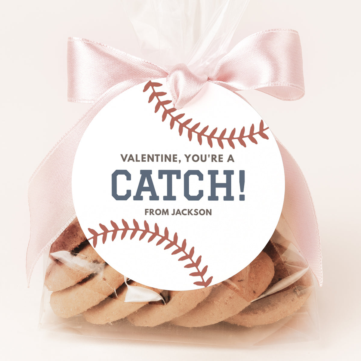 Baseball Valentine's Tag Template