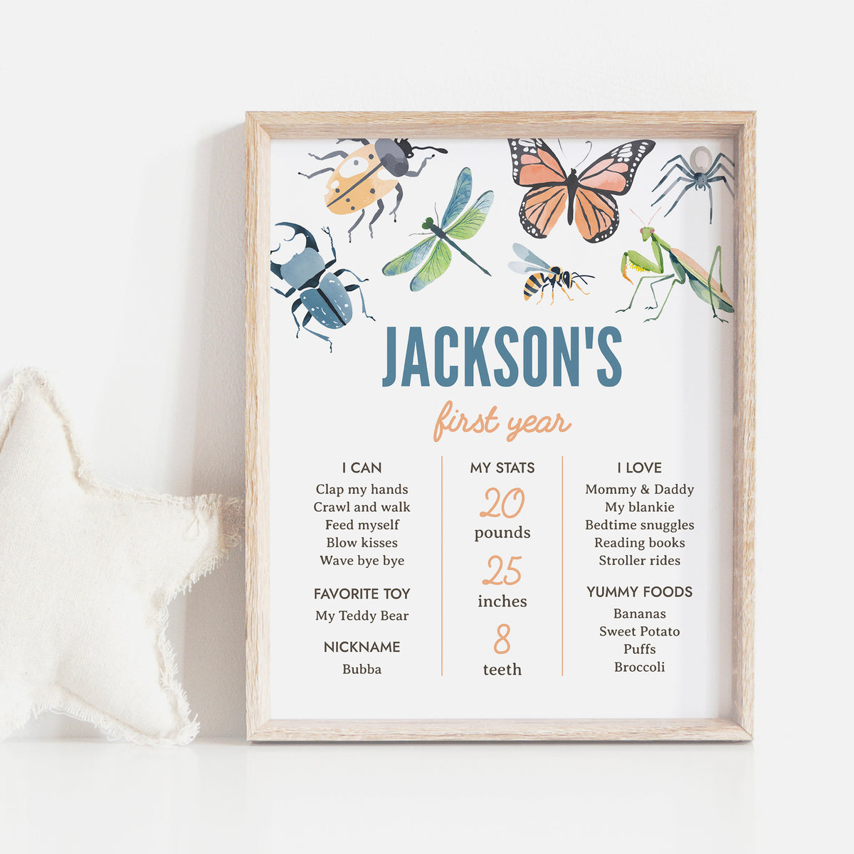 Editable Bug Birthday Milestone Sign Template