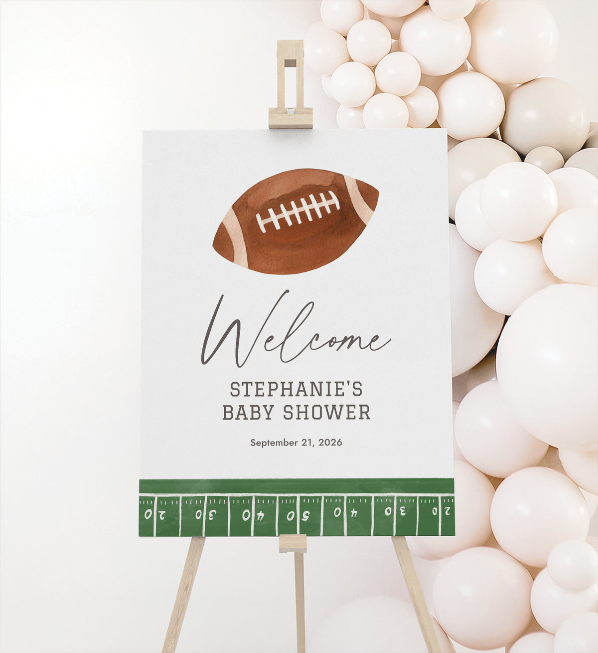 Football Baby Shower Welcome Sign Template
