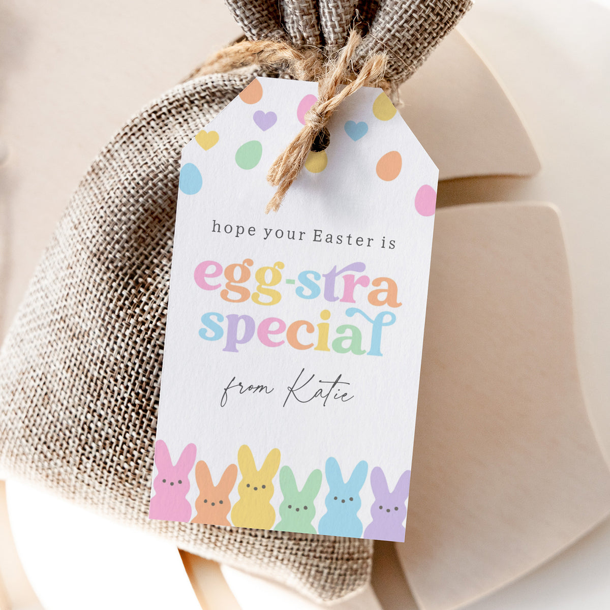 Eggstra Special Rectangle Easter Tag Template