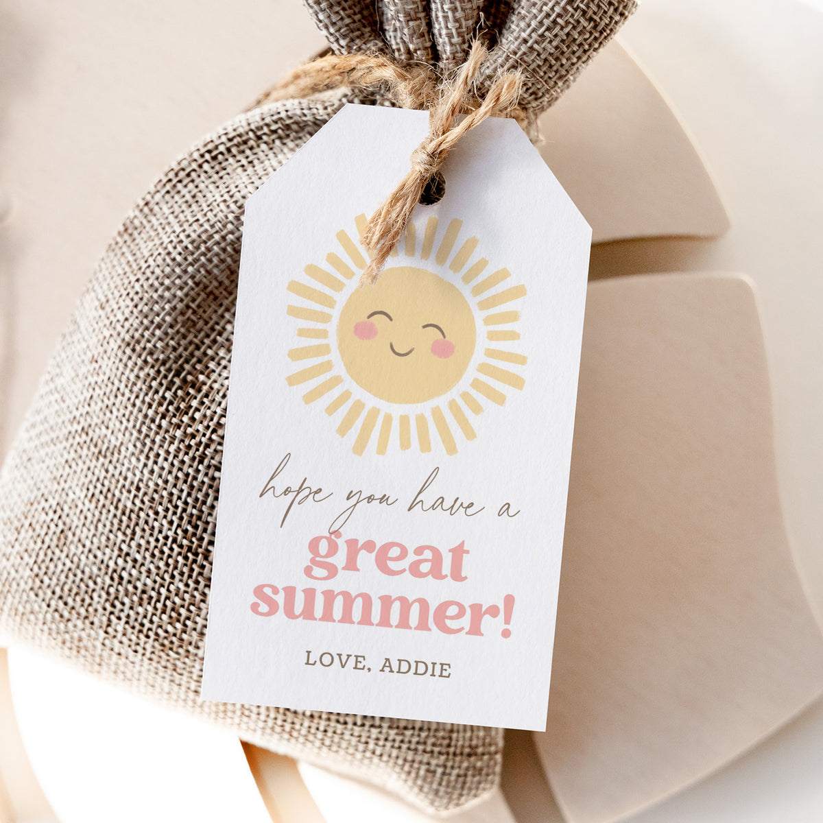 Sunshine Teacher Appreciation Tag Template
