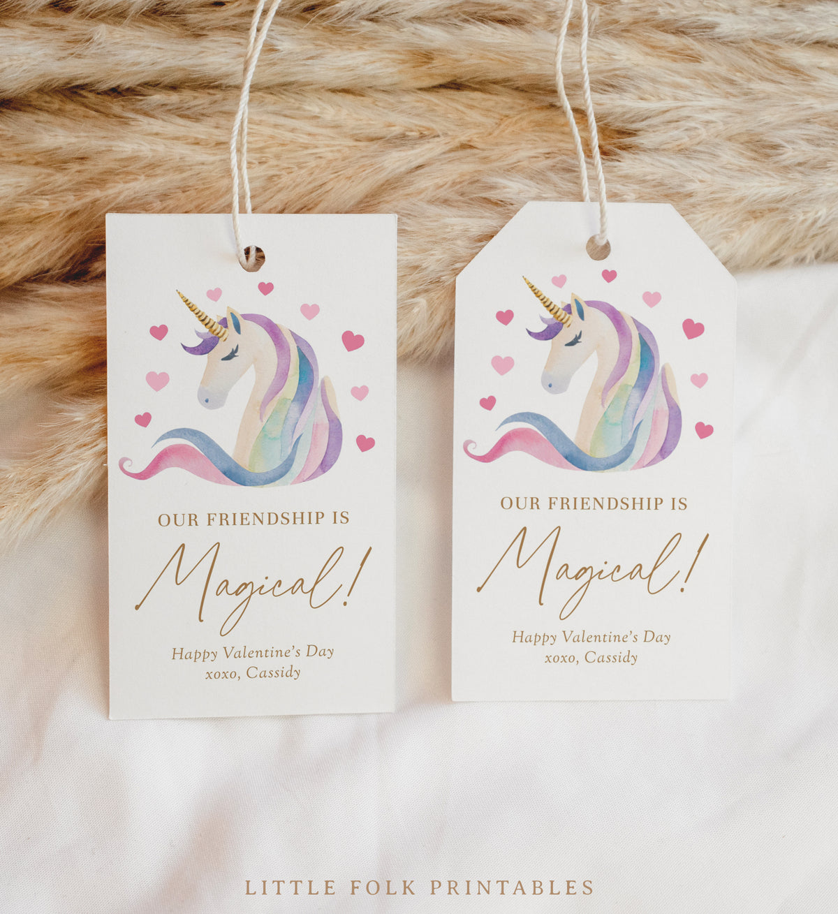 Unicorn Valentine's Tag Template