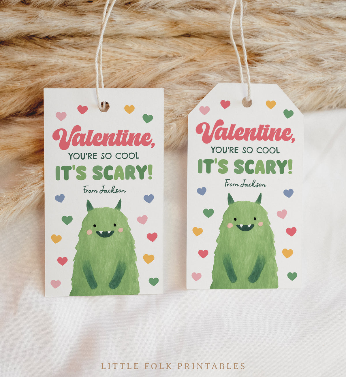 Monster Valentine's Tag Template