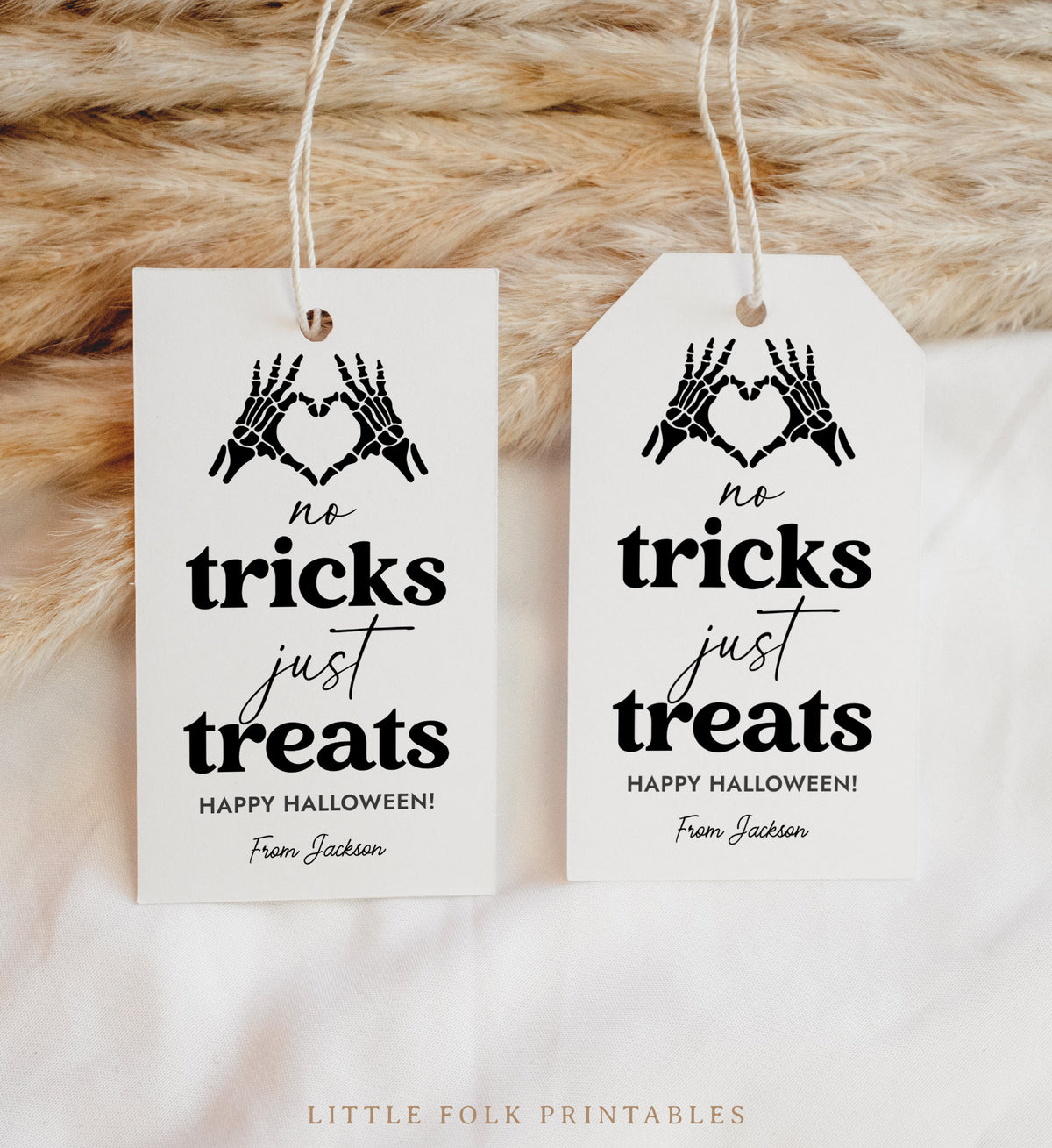 Halloween Tag Template (No Tricks Rectangle)