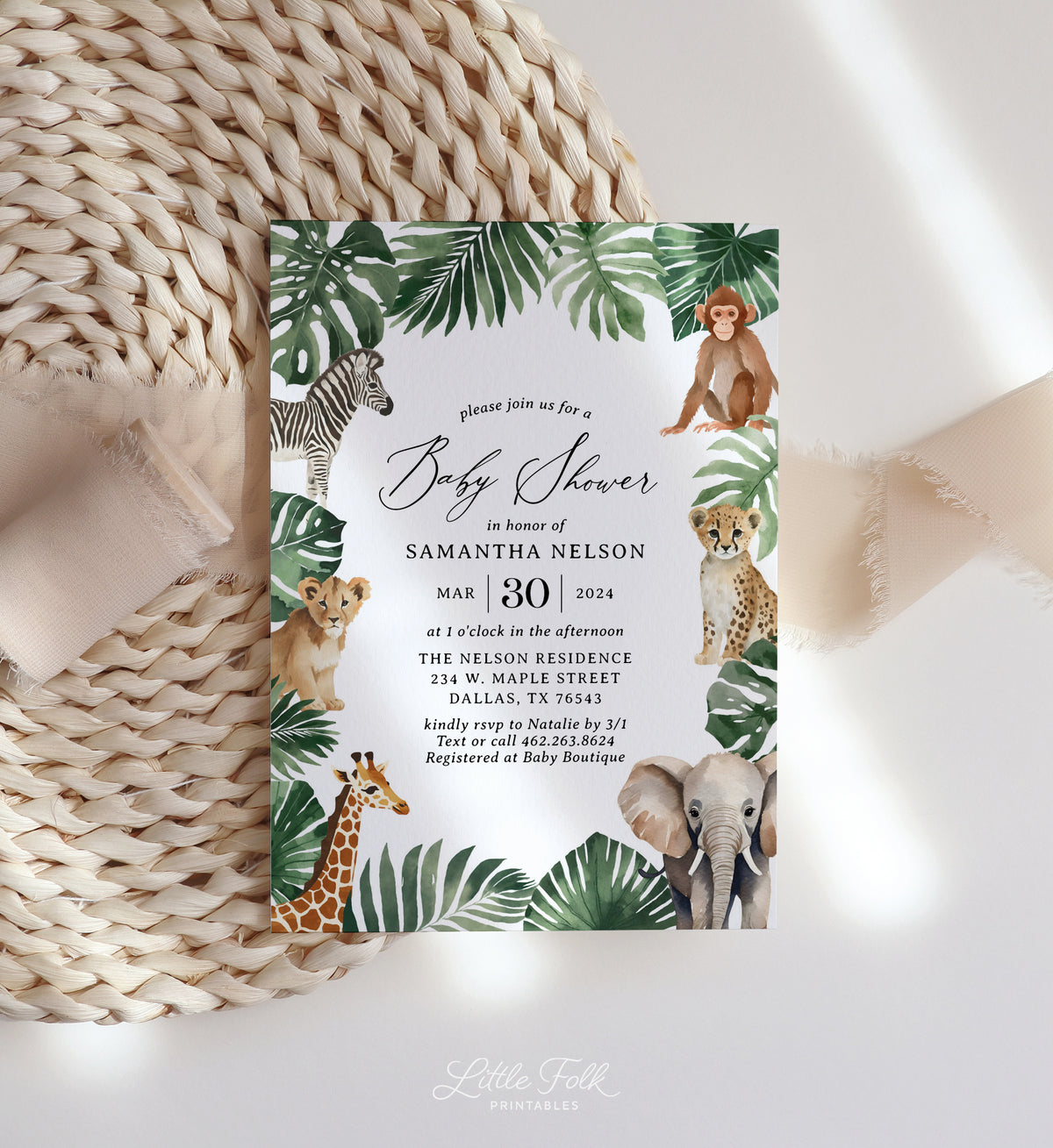 Safari Baby Shower Invitation