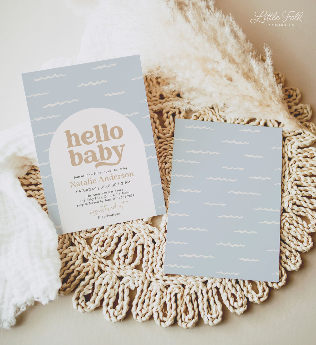 Ocean Waves Baby Shower Invitation
