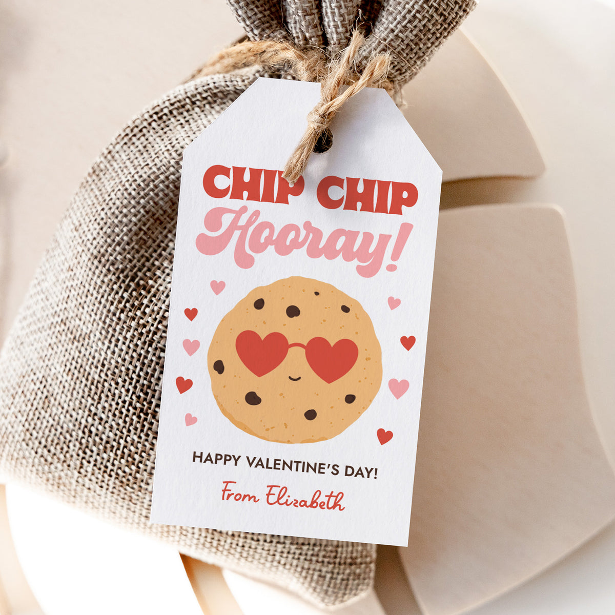 Cookie Valentine's Tag Template