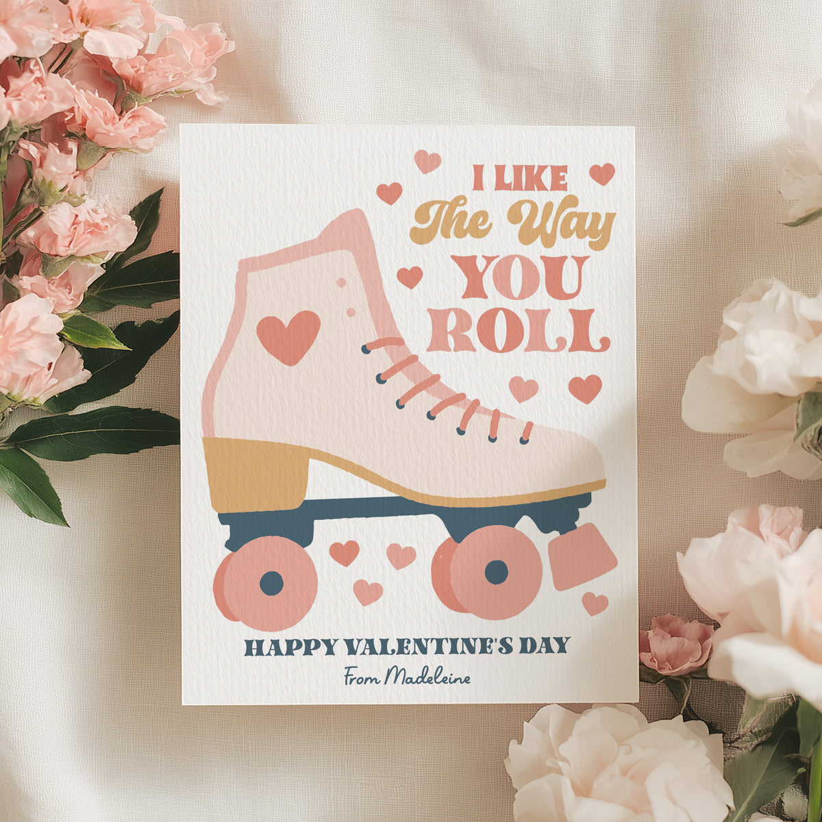 Roller Skate Valentine's Card Template