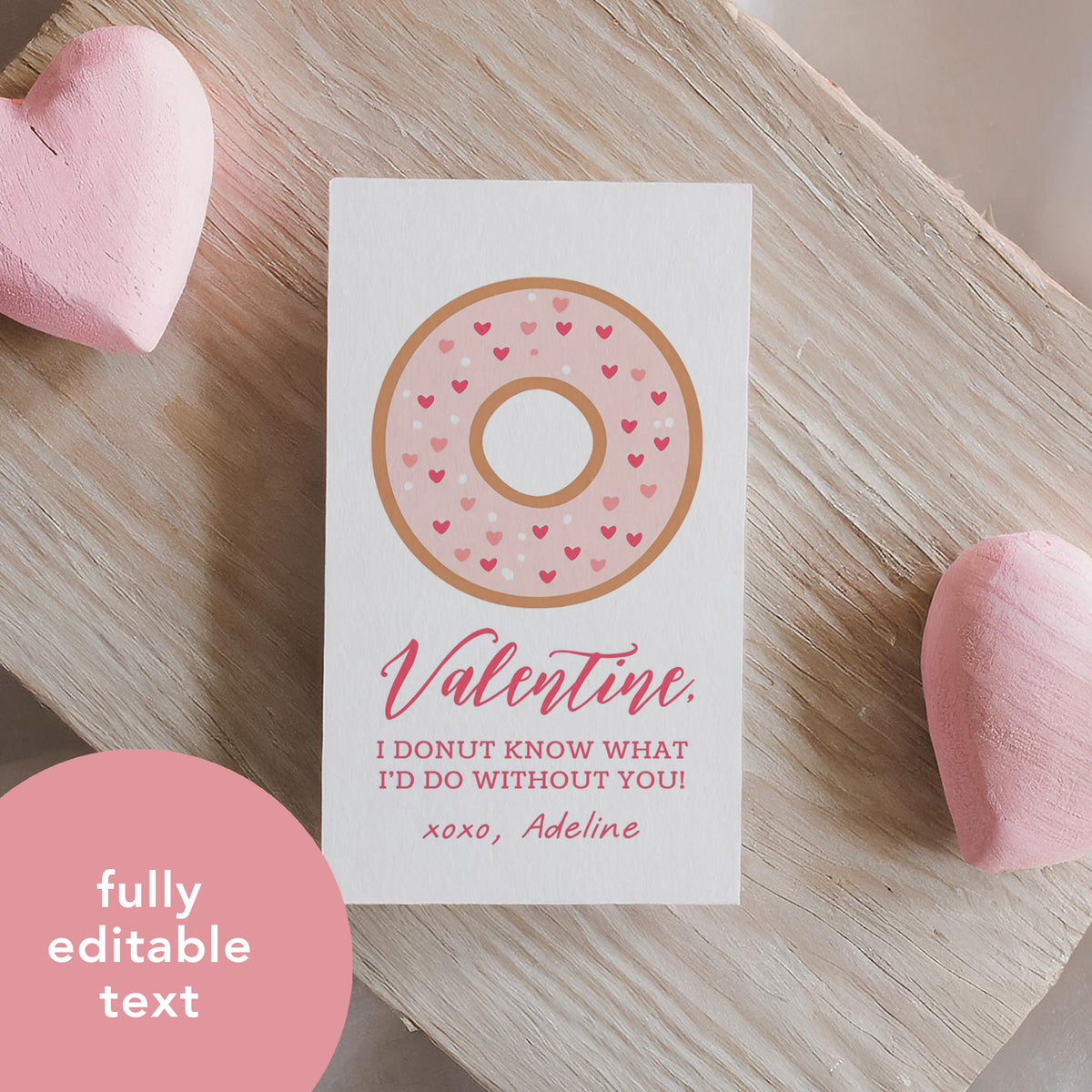 Donut Valentine's Tag Template