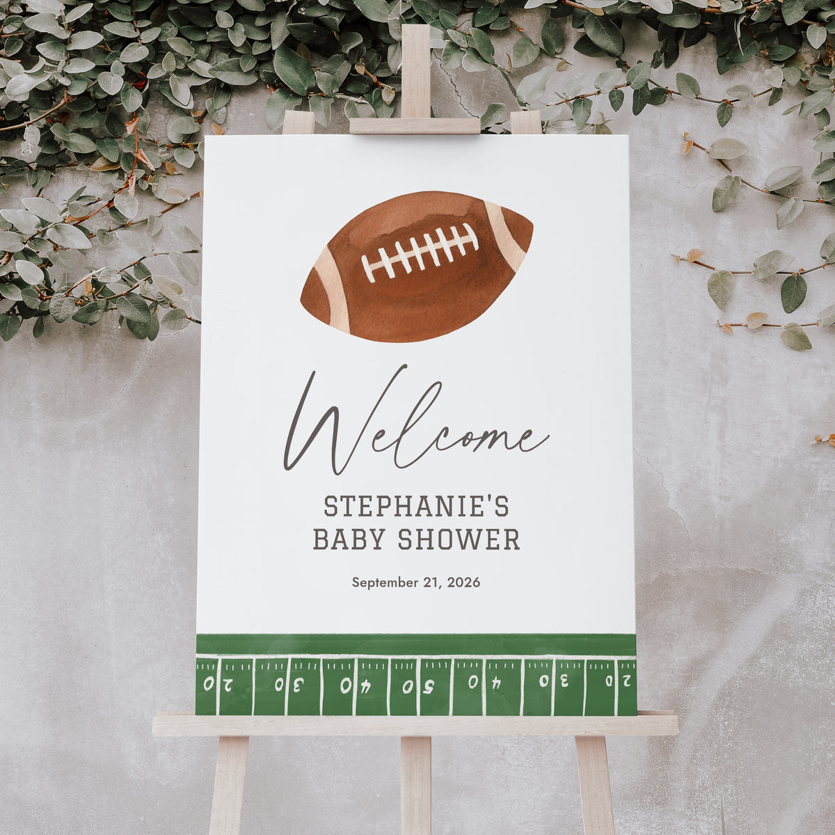 Football Baby Shower Welcome Sign Template