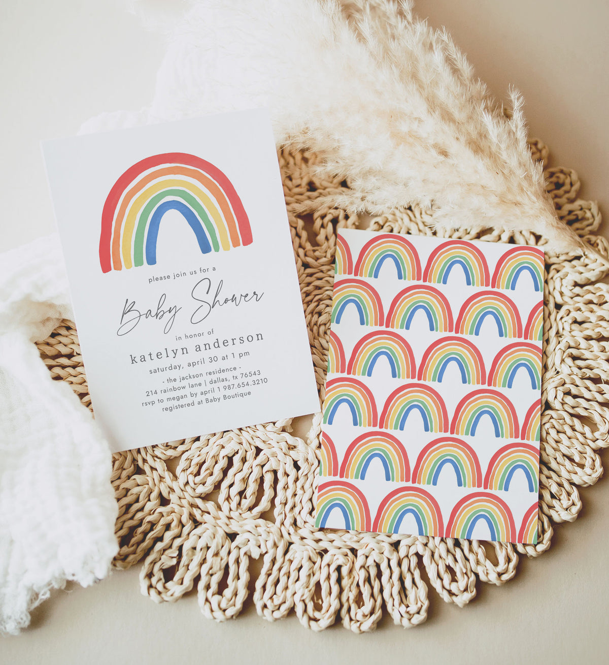 Rainbow Baby Shower Invitation