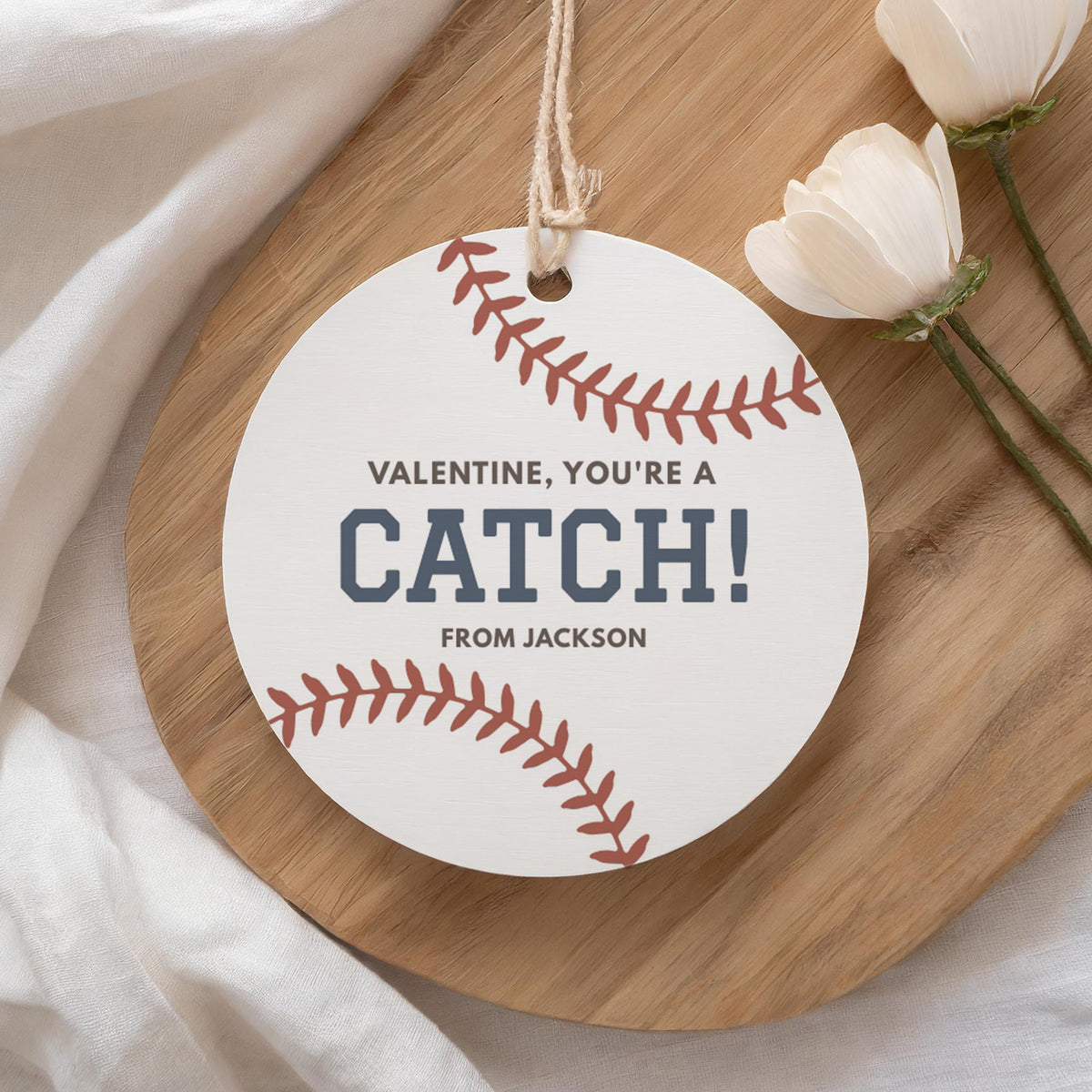 Baseball Valentine's Tag Template